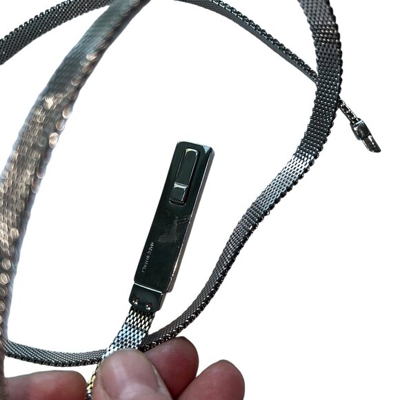 Gucci Italy 100% authentic silver metal chain mesh skinny belt Designer … - Picture 2 of 5